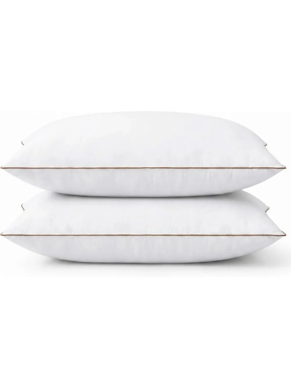 Luxury Goose Down Pillows 2-Pack, Soft 100% Cotton Cover, Queen Size 20x30